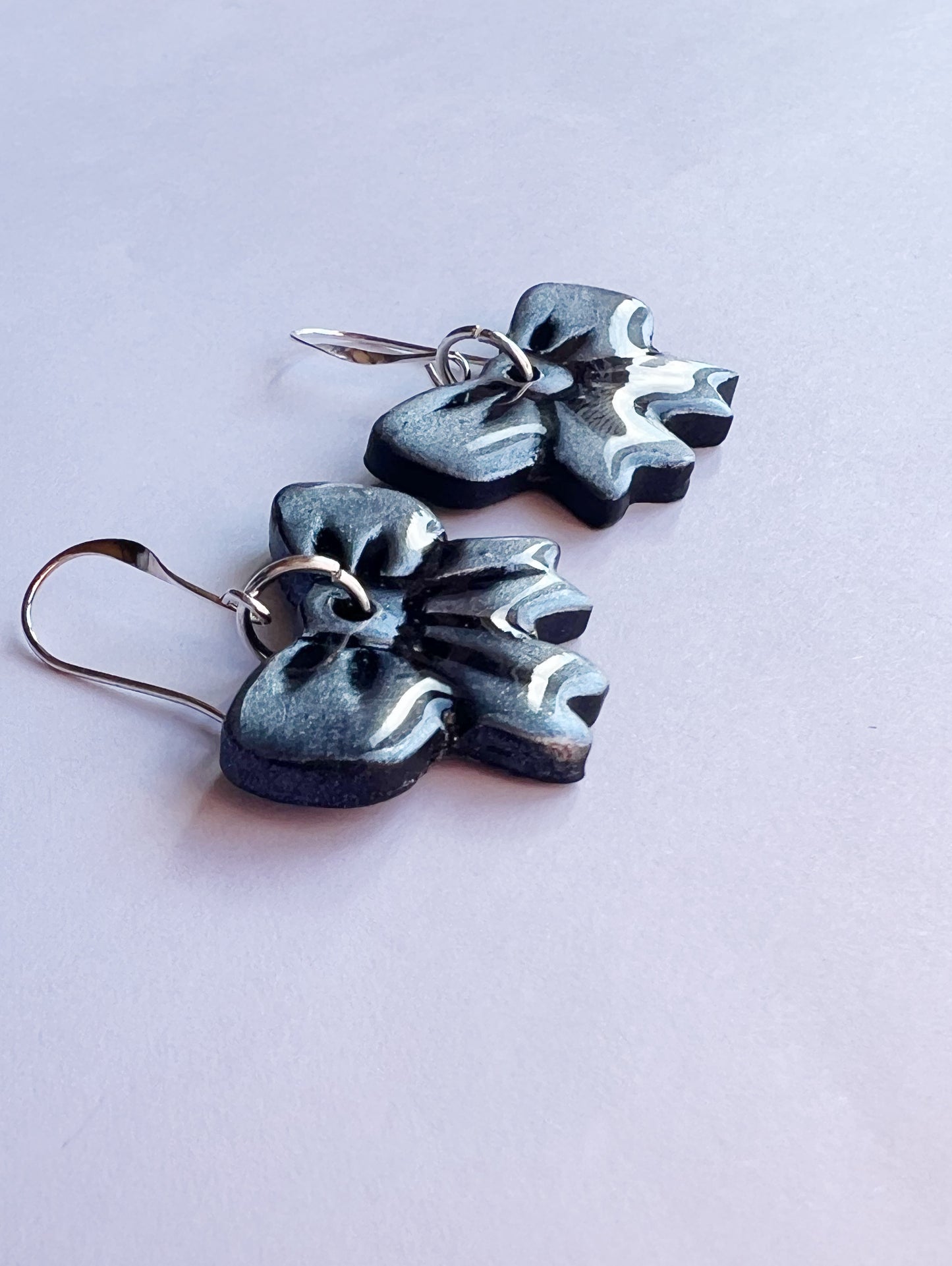 The Darling Earring in silver and black