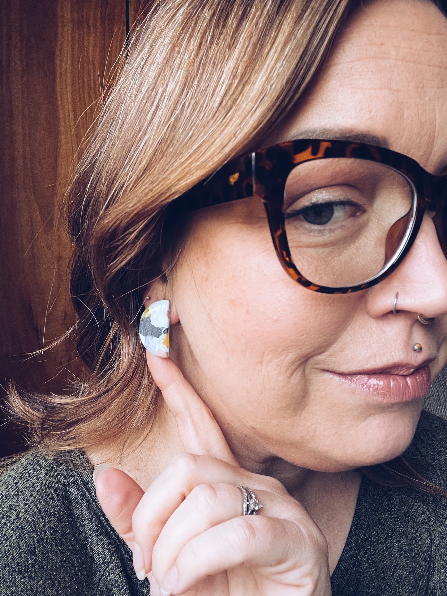 The Half Moon stud earring