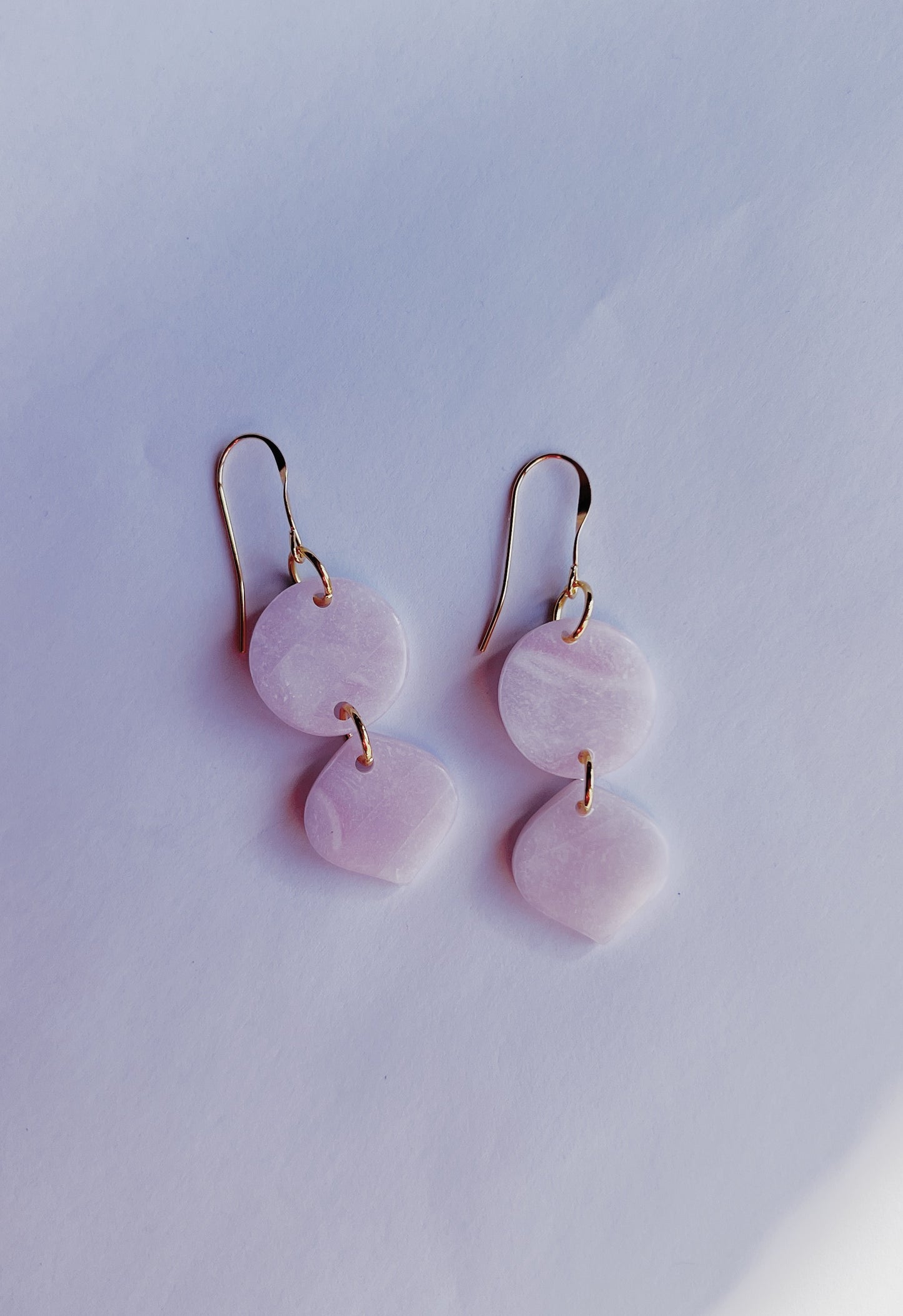 The Bauble Earring in faux rose quartz
