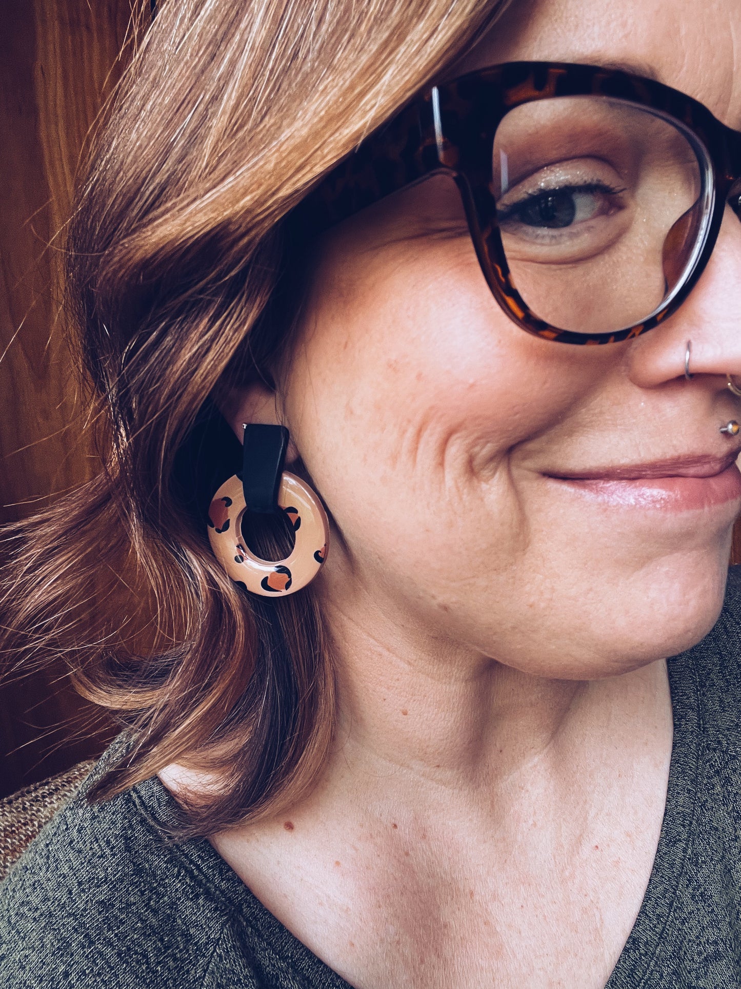 The Rad Earring in leopard