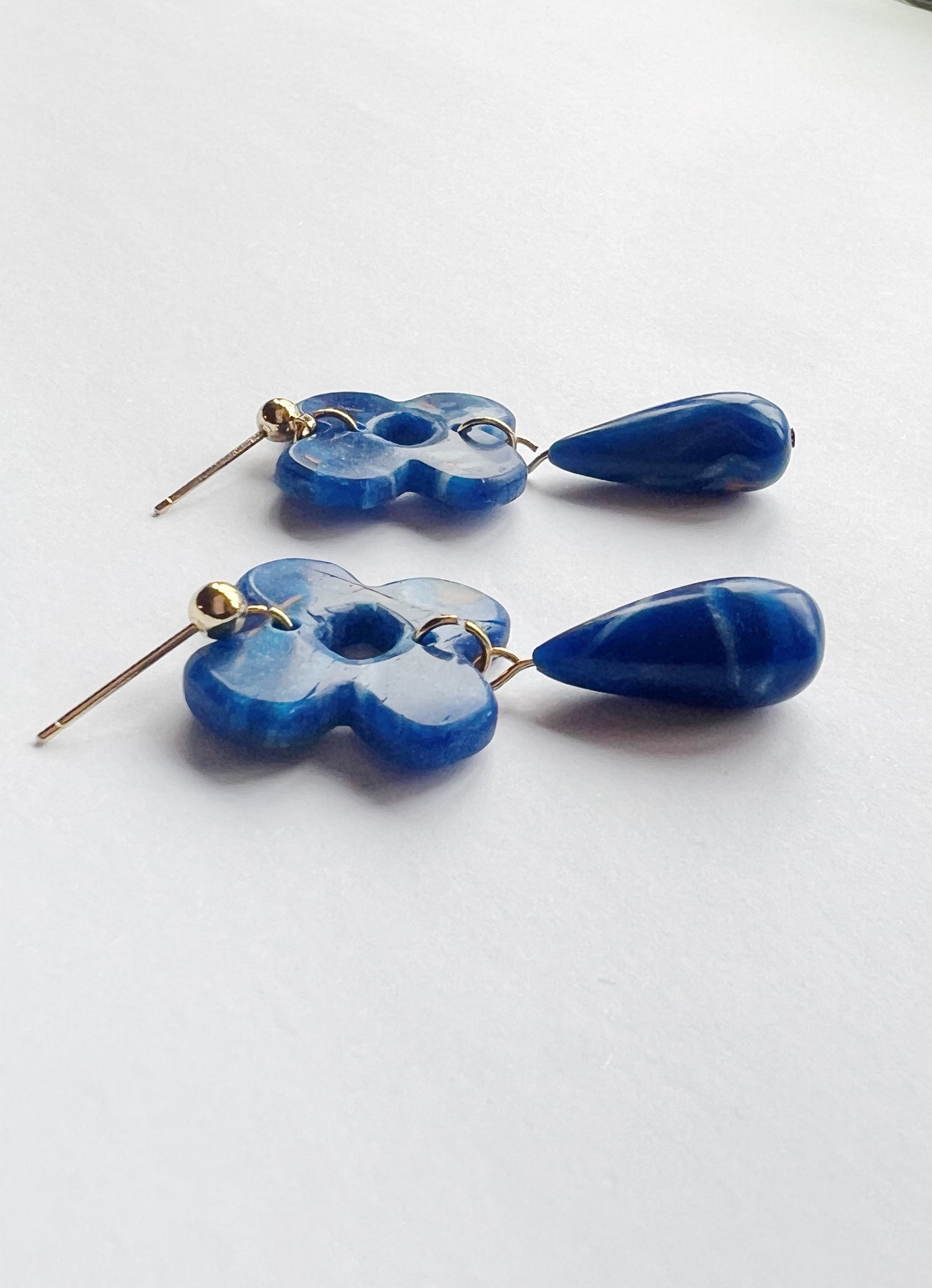 The Blossom Drop earring in cobalt