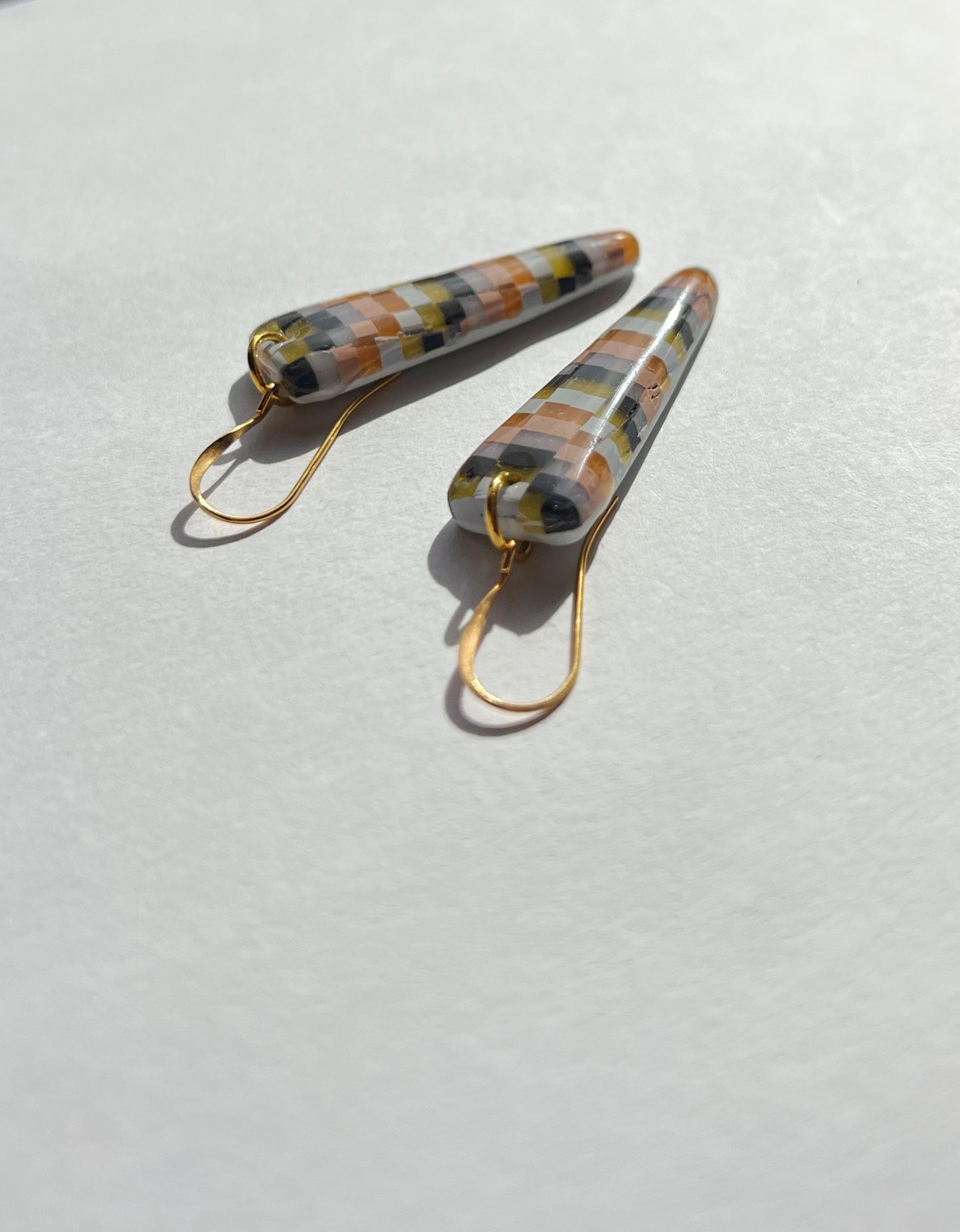The Point earring in Bargello