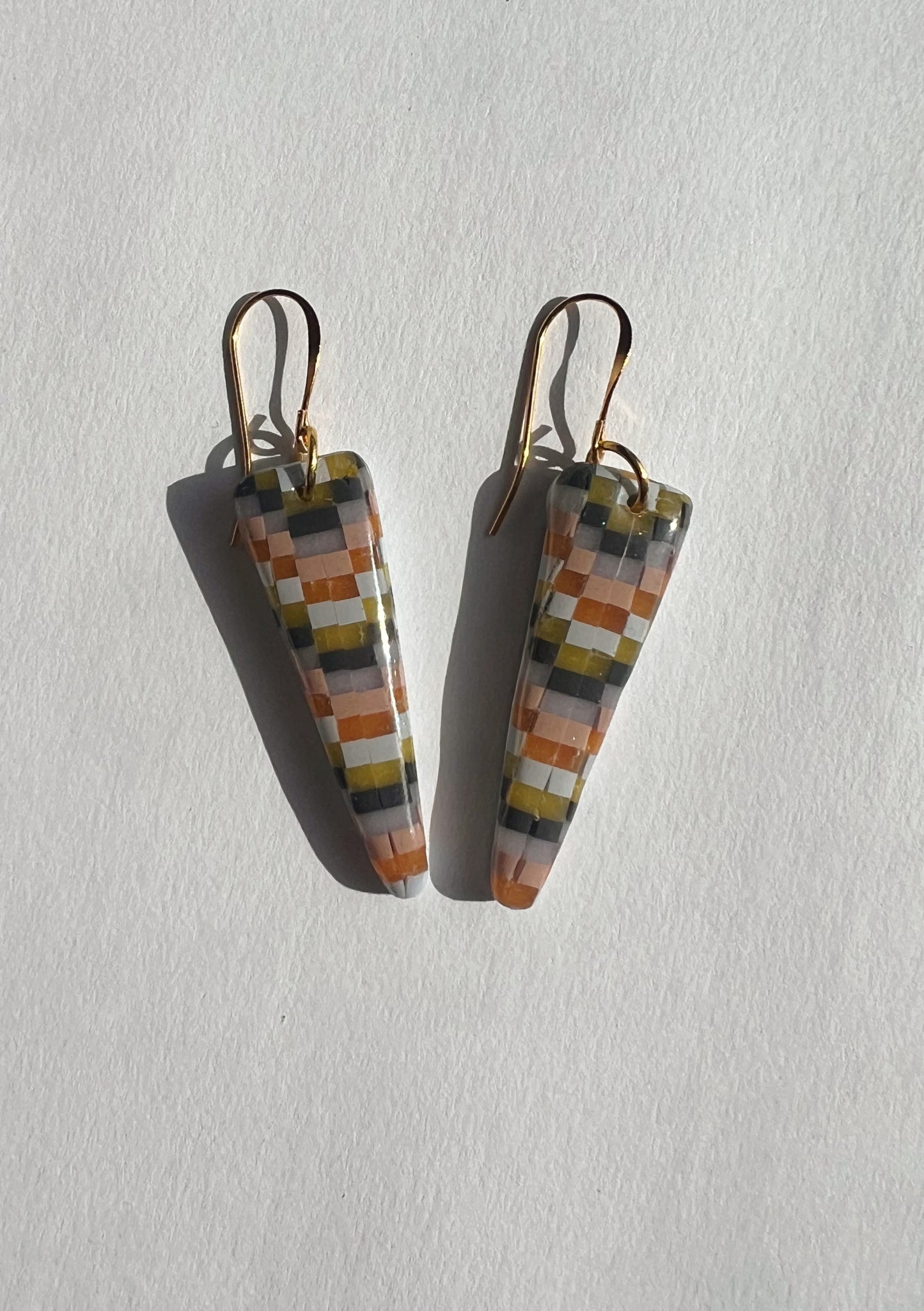 The Point earring in Bargello