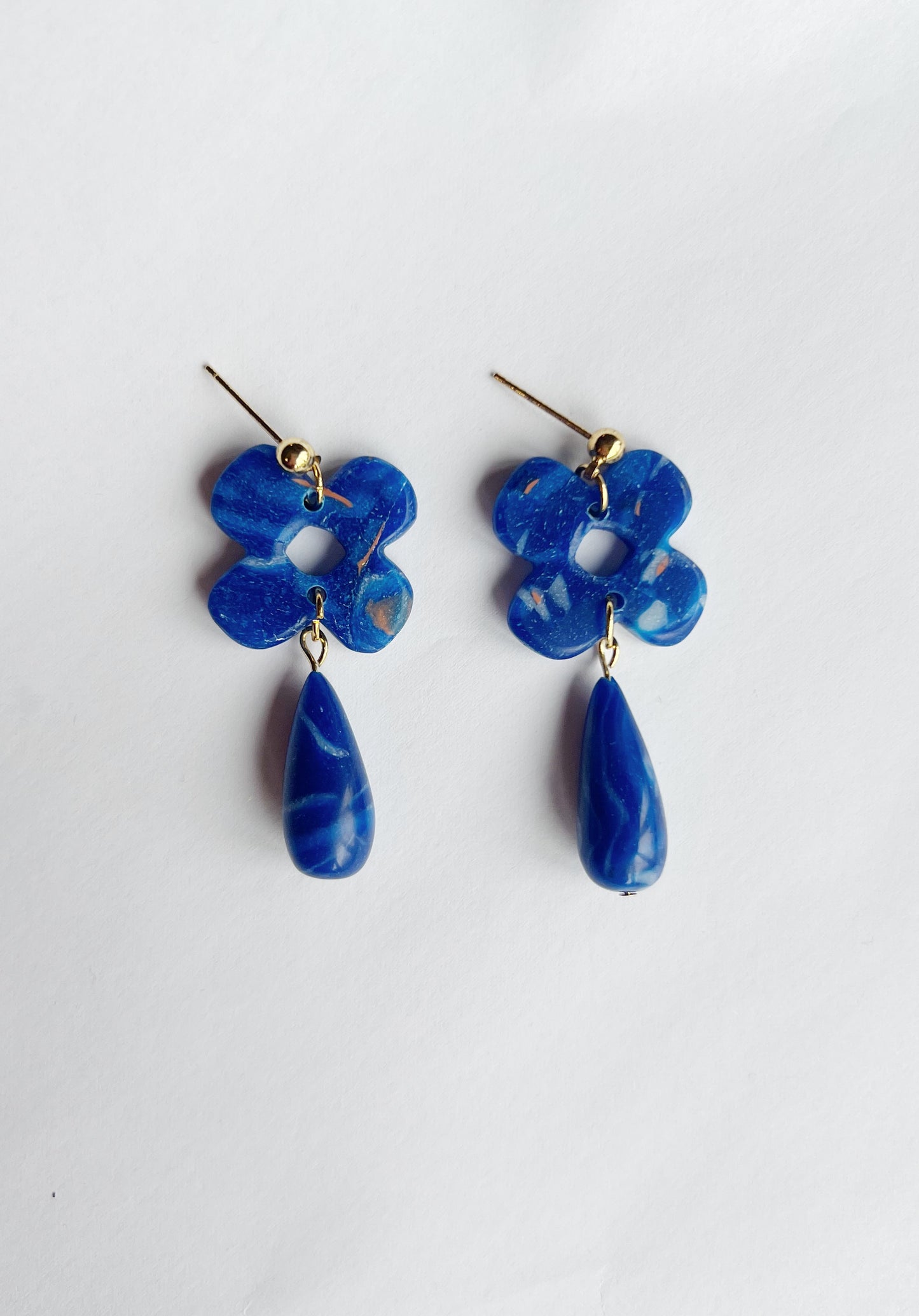 The Blossom Drop earring in cobalt